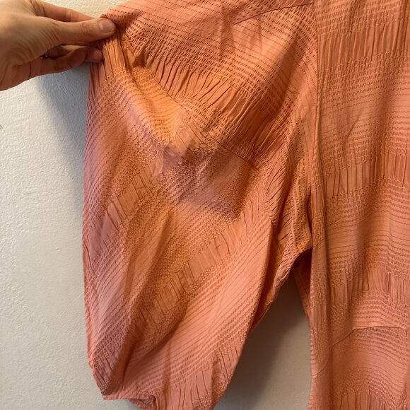 Rachel Comey Amplus Dress Light Pink Pucker Fabric, Puff Sleeve, Midi Length Wom - Picture 3 of 6